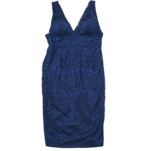 NWT AX Paris Navy Sleeveless Lace V-neck Dress, Size 14